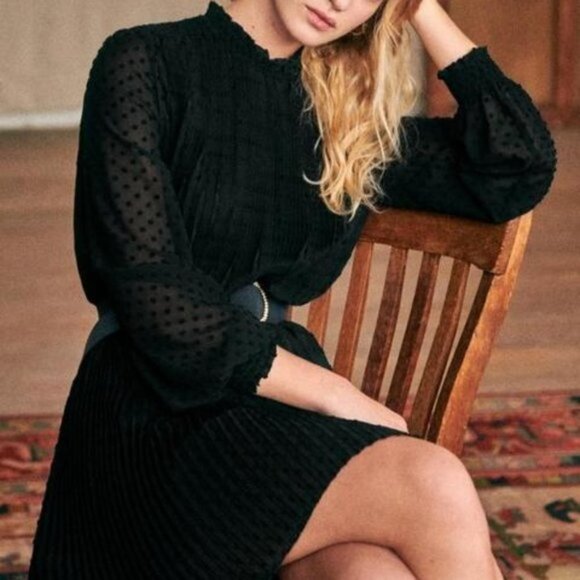 Sezane Armance Dress in Noir size 40 NWT - Picture 1 of 15